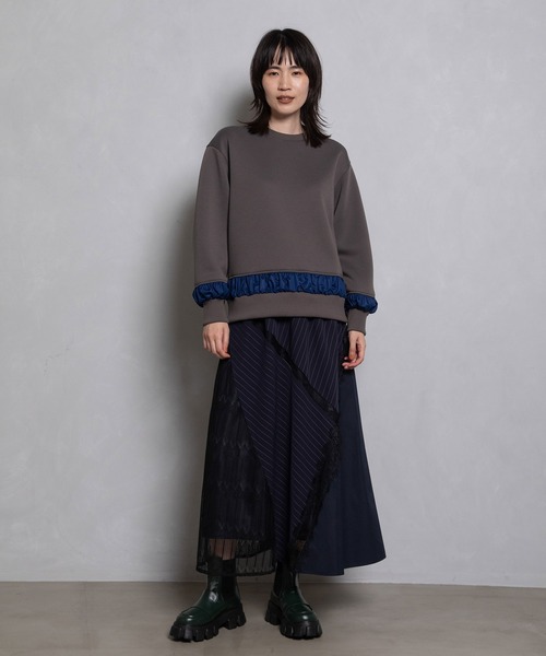 「MARECHAL TERRE」 ロングスカート MEDIUM チャコールグレー レディース_画像5