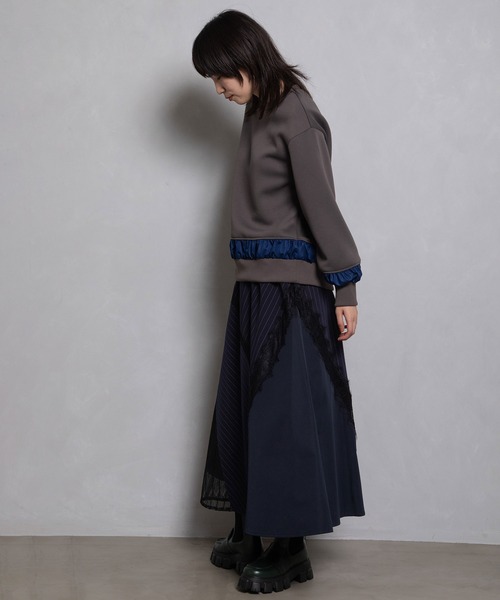 「MARECHAL TERRE」 ロングスカート MEDIUM チャコールグレー レディース_画像7