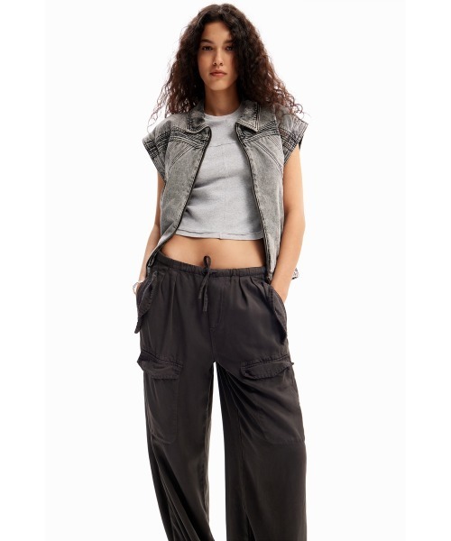 「Desigual」 カーゴパンツ M ブラック レディース_画像5