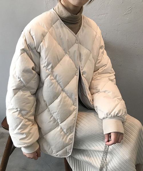 「meJane」 ノーカラージャケット FREE ブラウン レディース_画像3