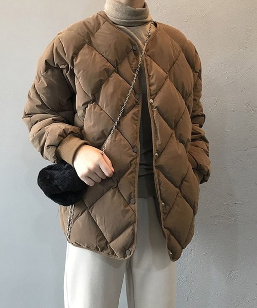 「meJane」 ノーカラージャケット FREE ブラウン レディース_画像8