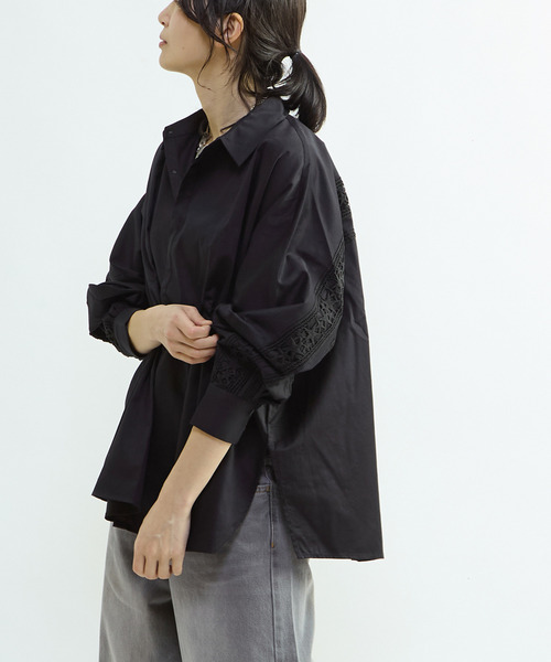 CONVERSE TOKYO ブラウス シャツ STAR LACE OVERSIZED SHIRT
