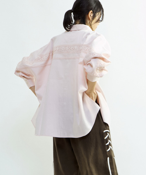 CONVERSE TOKYO ブラウス シャツ STAR LACE OVERSIZED SHIRT