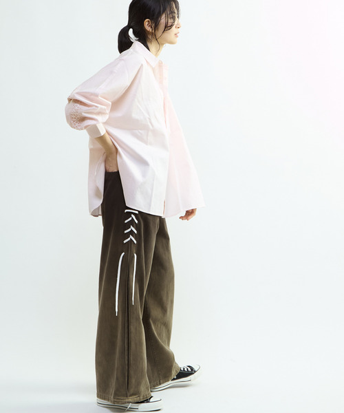 CONVERSE TOKYO ブラウス シャツ STAR LACE OVERSIZED SHIRT