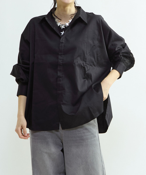 CONVERSE TOKYO ブラウス シャツ STAR LACE OVERSIZED SHIRT
