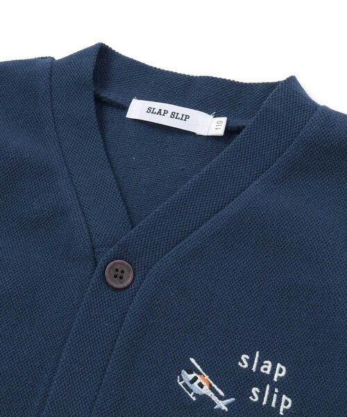 SLAP SLIP（スラップスリップ） カーディガン 袖裏ボーダーVネック