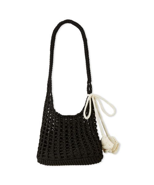SNIDEL かごバッグ クロシェ編み ブラック SNIDEL HOME ハンドバッグ クロシェミニバッグ : ZOZOTOWN Yahoo!店