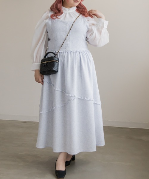 「CLETTE」 サロペットスカート 3L ラベンダー レディース_画像2