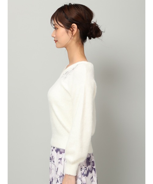 「MISCH MASCH」 長袖ニット フリ- ブルー レディース_画像3