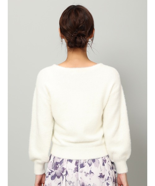 「MISCH MASCH」 長袖ニット フリ- ブルー レディース_画像4