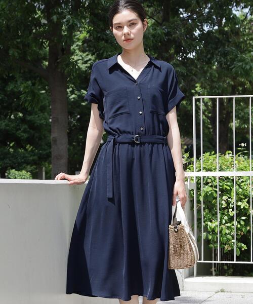BLESS N°36 半袖 コットンワンピースネイビーS THE SHOP TK ワンピース 半袖 「S-XL/ひんやり/防しわ」欲しいが詰まっ