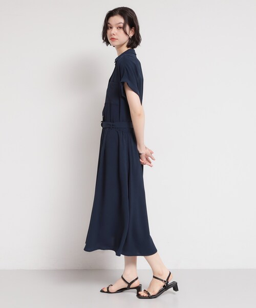 エムズグレイシー❤️ネイビー 半袖 フレアワンピース THE SHOP TK ワンピース 半袖 「S-XL/ひんやり/防しわ」欲しいが詰まっ