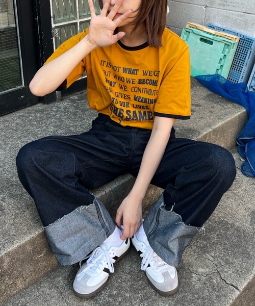 「shesame」 デニムパンツ LARGE インディゴブルー レディース_画像6