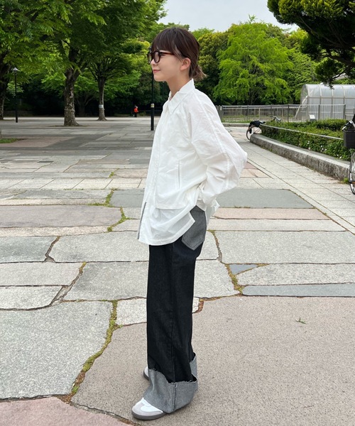 「shesame」 デニムパンツ LARGE インディゴブルー レディース_画像7