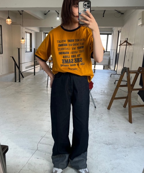 「shesame」 デニムパンツ LARGE インディゴブルー レディース_画像8
