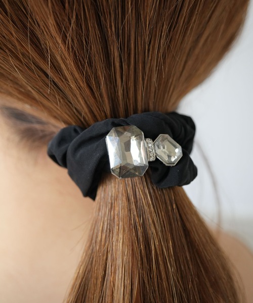 Port（ポート） ヘアゴム 「 」 メタル ビジュー モチーフ サテン