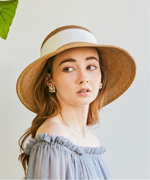 「Chapeau d' O」 ストローハット S(56cm) ブラック レディース_画像2