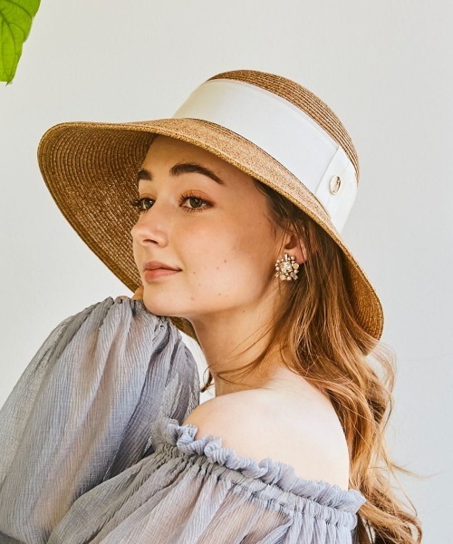 「Chapeau d' O」 ストローハット S(56cm) ブラック レディース_画像3