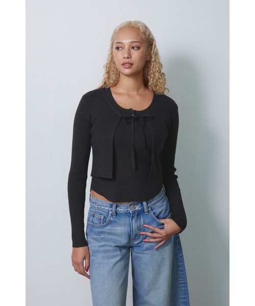 「ALEXIA STAM」 ニットカーディガン M ブラック レディース_画像7