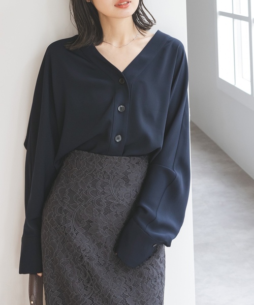 「NOBLE」 長袖トップ - ベージュ レディース