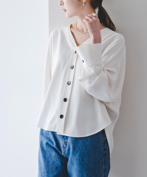 「NOBLE」 長袖トップ - ベージュ レディース