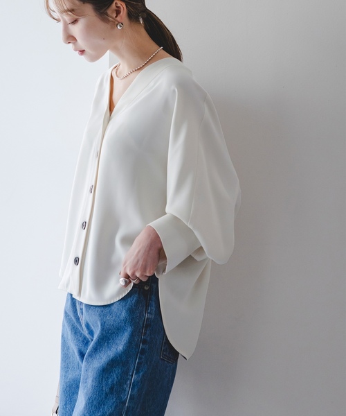 「NOBLE」 長袖トップ - ベージュ レディース