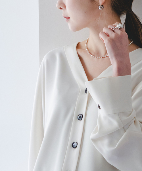「NOBLE」 長袖トップ - ベージュ レディース