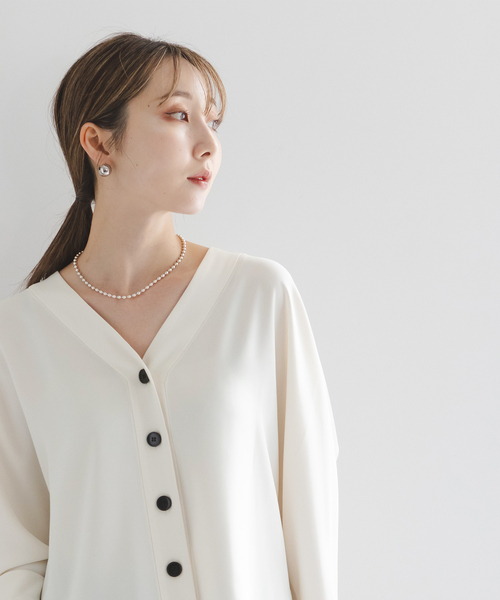 「NOBLE」 長袖トップ - ベージュ レディース