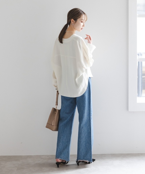 「NOBLE」 長袖トップ - ベージュ レディース