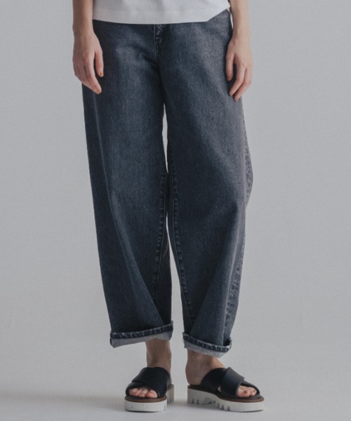 「CINOH」 デニムパンツ 27 グレー レディース_画像2