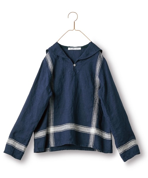 「Sunny clouds」 長袖ブラウス MEDIUM ネイビー レディース_画像6