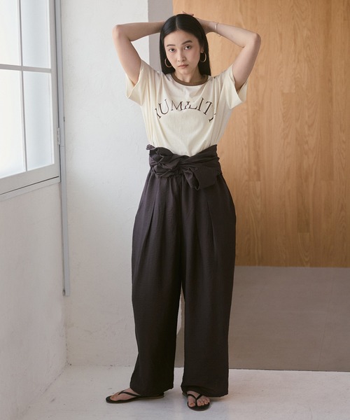 半袖Tシャツ．ブラウス．パンツなど5点 hunch（ハンチ） tシャツ 半袖 ビンテージスラブ ネック配色ロゴT