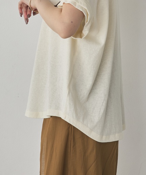 hunch（ハンチ） tシャツ 半袖 ビンテージスラブ ネック配色ロゴT
