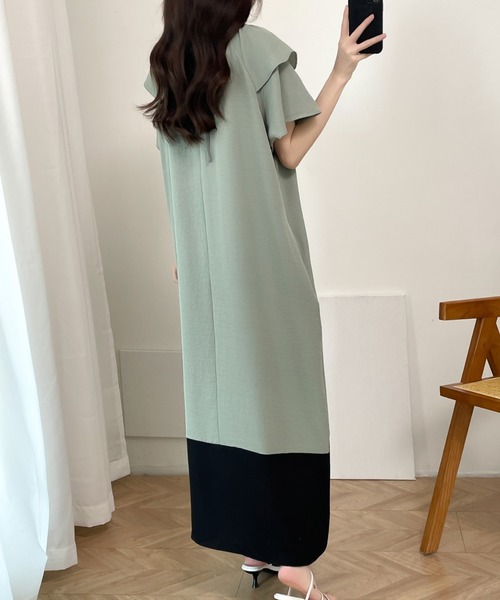 「ABITOKYO」 半袖ワンピース M グリーン レディース_画像8