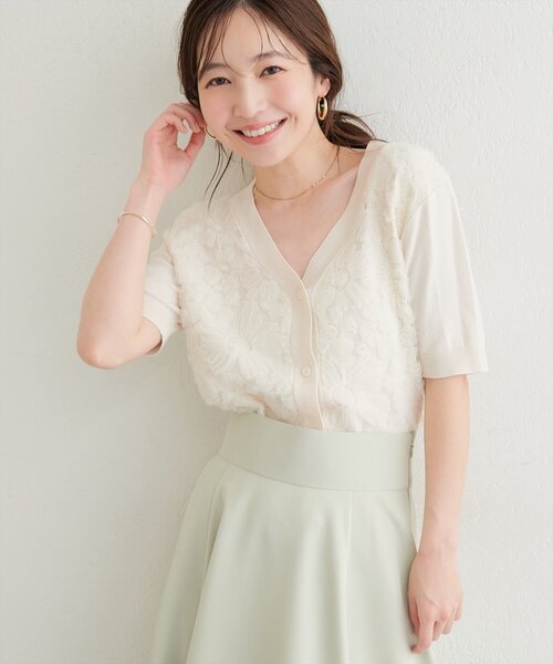 natural couture ニット セーター フラワーチュールニット レディース