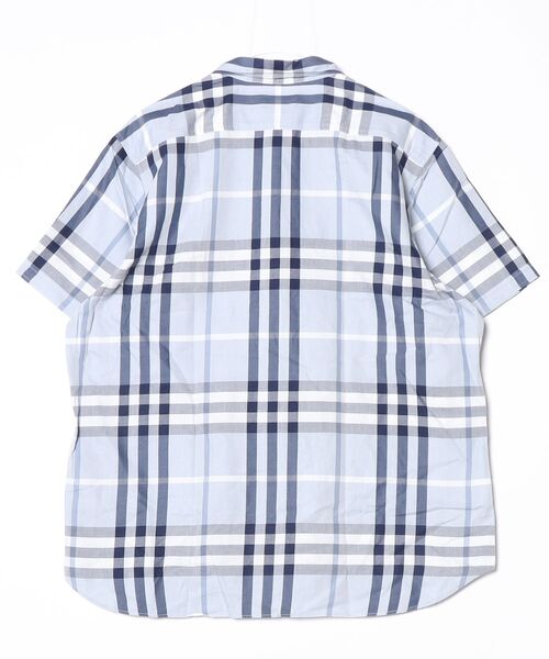 BURBERRY（バーバリー） チェック柄半袖シャツ 2L ブルー レディース