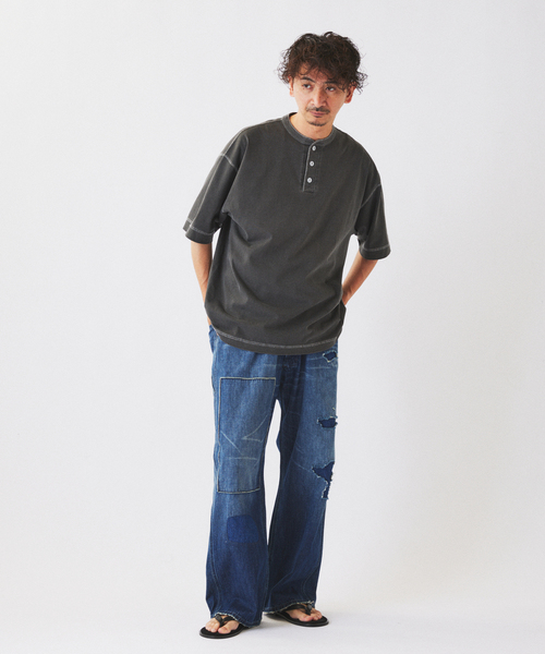 Healthknit（ヘルスニット） ヘンリーネック tシャツ 別注 ヘンリー