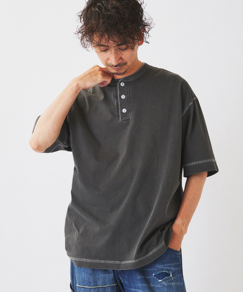 Healthknit（ヘルスニット） ヘンリーネック tシャツ 別注 ヘンリー