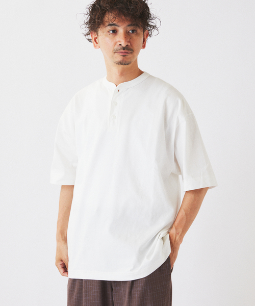 ワイパーHealthknit 別注ヘンリーネックTシャツ RELAXED FIT Healthknit（ヘルスニット） ヘンリーネック tシャツ 別注 ヘンリー