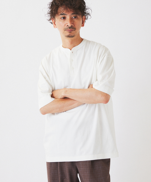 Healthknit（ヘルスニット） ヘンリーネック tシャツ 別注 ヘンリー