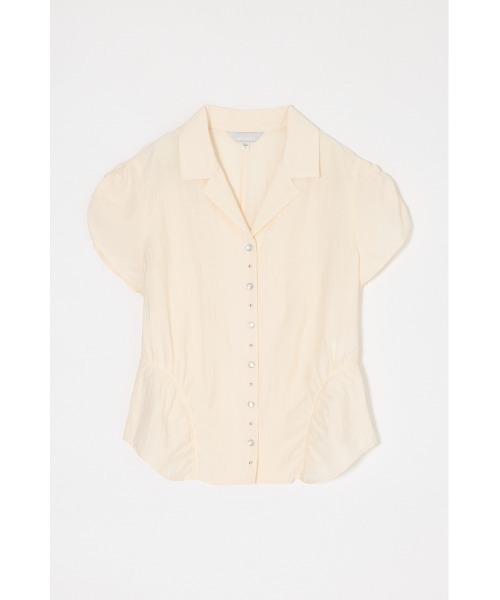 MOUSSY（マウジー） ブラウス シャツ 半袖 STUDDED OPEN COLLAR シャツ