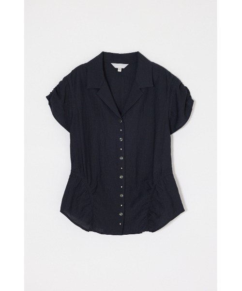 MOUSSY（マウジー） ブラウス シャツ 半袖 STUDDED OPEN COLLAR シャツ 