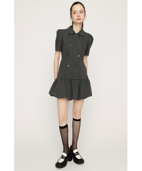 SLY DOUBLE BUTTON BALLON ショートワンピース SLY（スライ） ワンピース 半袖 「SNSで話題！」DOUBLE BUTTON BALLOON