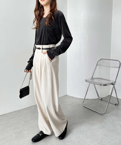 「GeeRA」 スラックス SMALL チャコール レディース_画像7