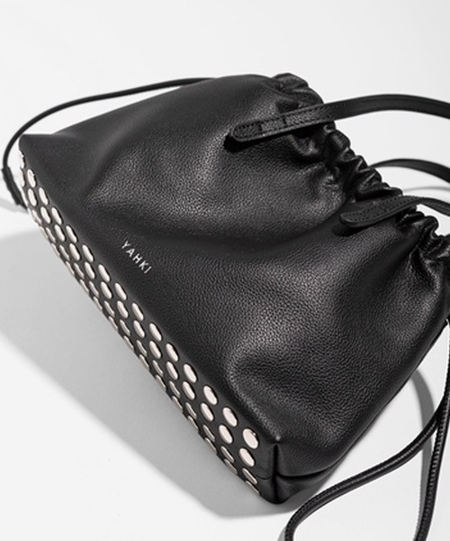 YAHKI（ヤーキ） ハンドバッグ LEATHER 牛革レザー 巾着ハンドバッグ