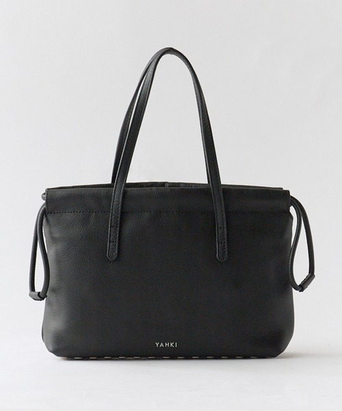 YAHKI（ヤーキ） ハンドバッグ LEATHER 牛革レザー 巾着ハンドバッグ