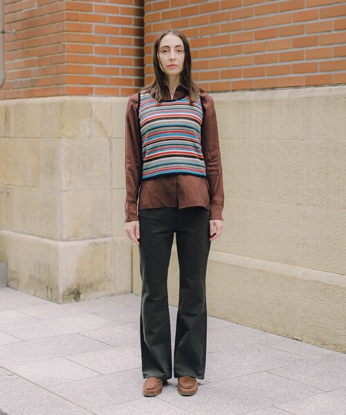 CINAMOD ニット セーター 「CINAMOD」MALTIBORDER KNITVEST レディース