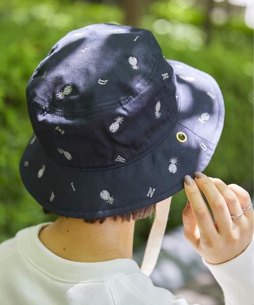 【極美品・新品】 Edwina Horl バケットハット EDWIN（エドウィン） 帽子 ハット 「EDWIN」ロゴ刺繍バケットハット