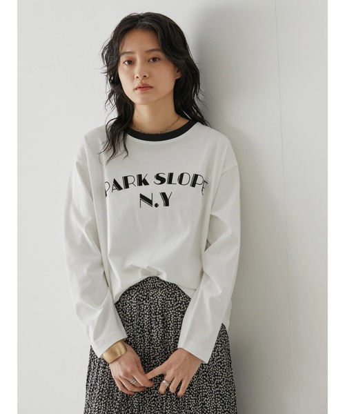 AMERICAN HOLIC tシャツ Tシャツ リンガーロゴプリントカット