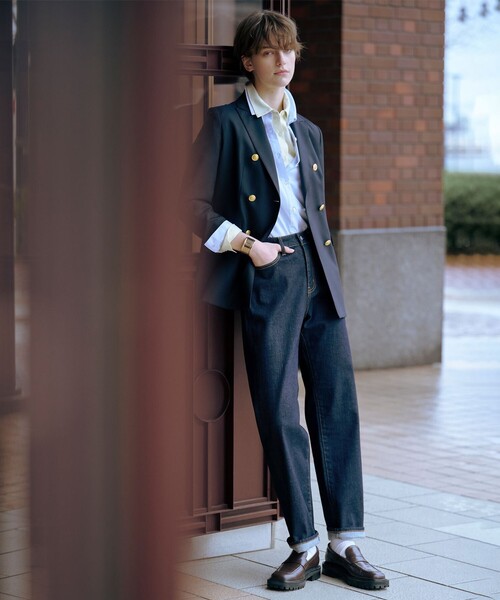 ジャケット テーラードジャケット オックス ダブル レディース